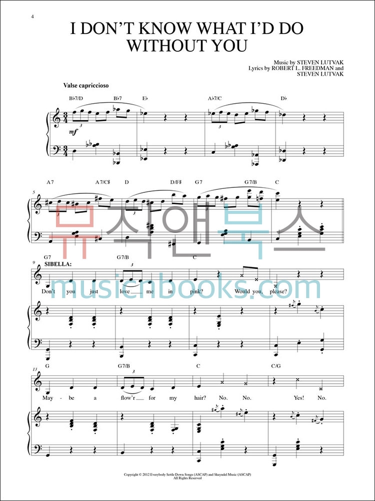 젠틀맨스 가이드 뮤지컬 OST 피아노 악보 [00125464] Hal Leonard