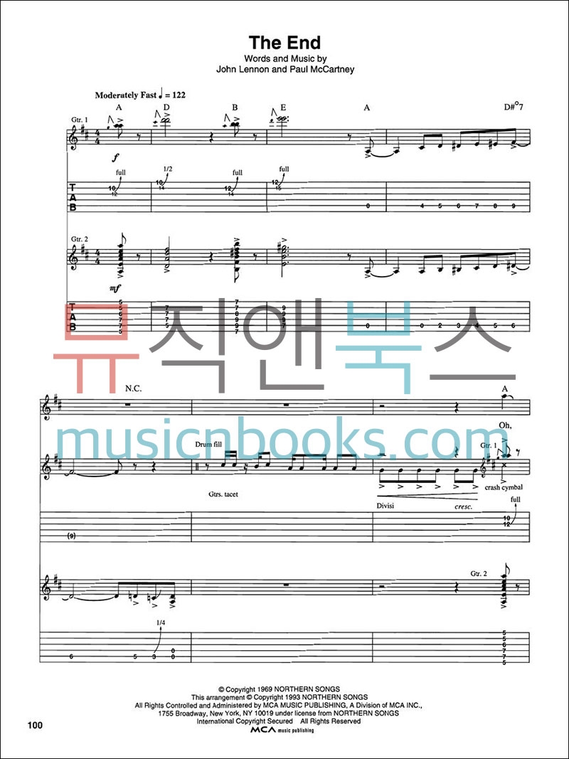 Beatles - Abbey Road (Guitar TAB)비틀즈 기타 타브 악보[00694880]