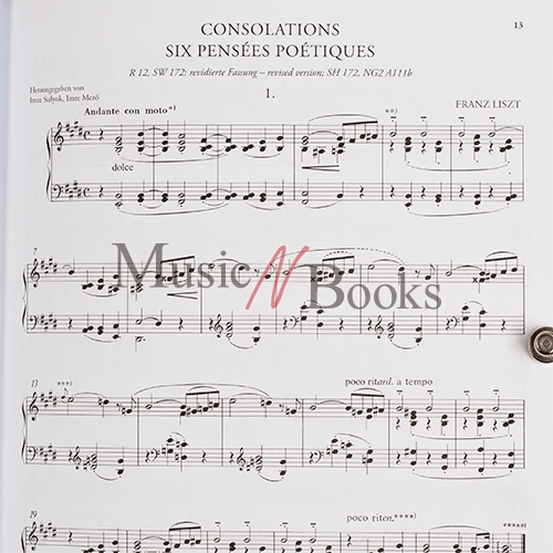 리스트 위안, 마드리갈 피아노 악보 EMB 부다페스트 Liszt Consolations and Madrigal [50511560]