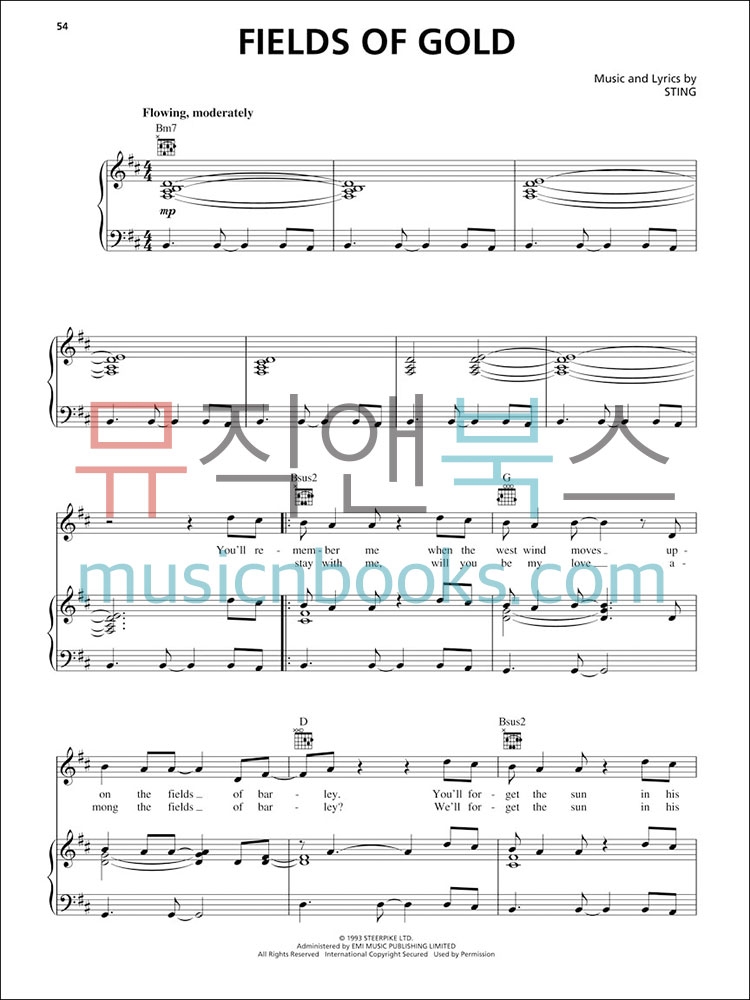 Sting - The Best of 25 Years 스팅 베스트 피아노 악보 [00307382]