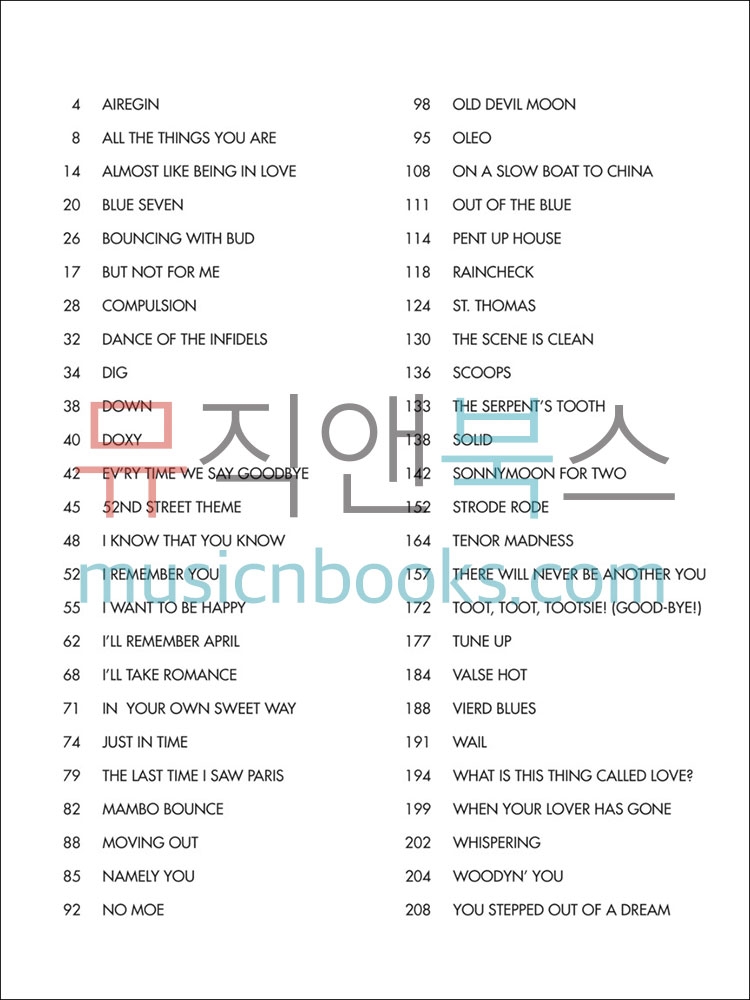 소니 롤린스 옴니북 B플랫 색소폰 솔로 악보 Sonny Rollins Omnibook B-flat [00232485]