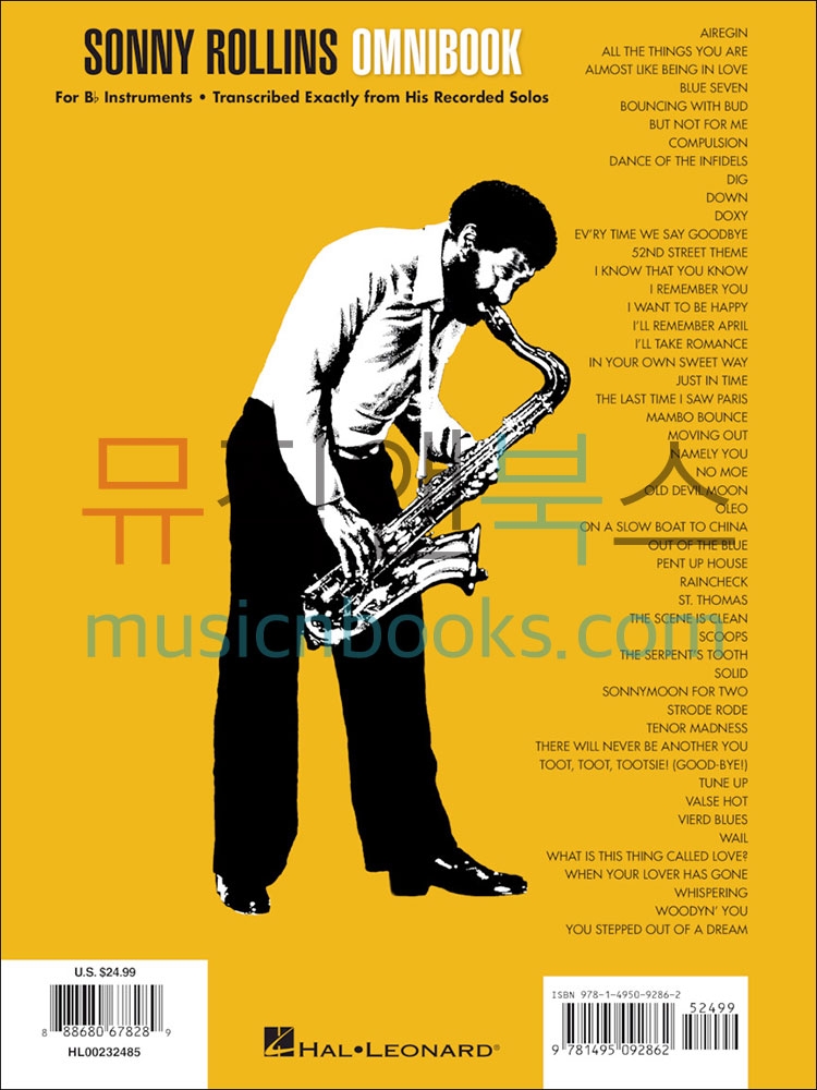 소니 롤린스 옴니북 B플랫 색소폰 솔로 악보 Sonny Rollins Omnibook B-flat [00232485]