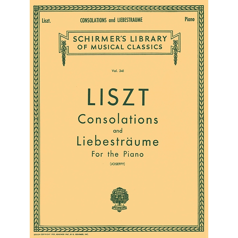 리스트 위안, 사랑의 꿈 피아노 악보 Liszt 쉬머 Schirmer [50254420]