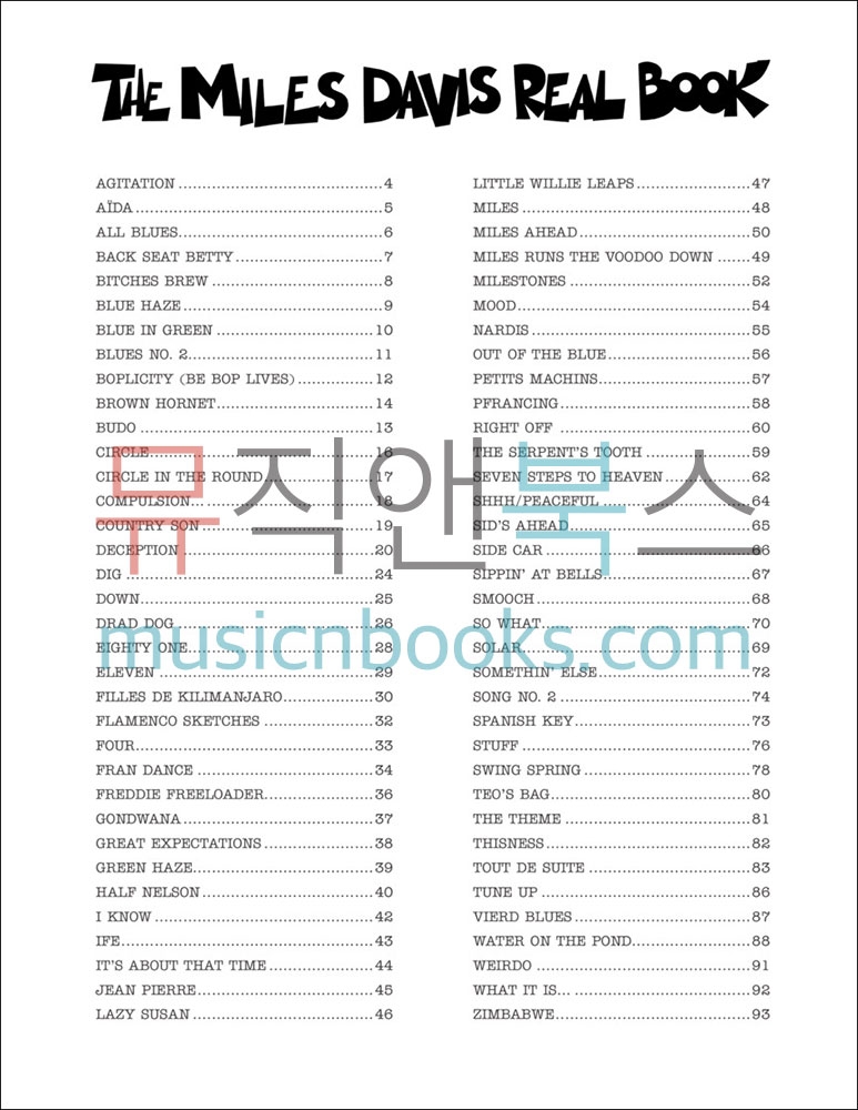 Miles Davis Real Book B♭마일즈 데이비스 리얼북 B플랫키[00269723]