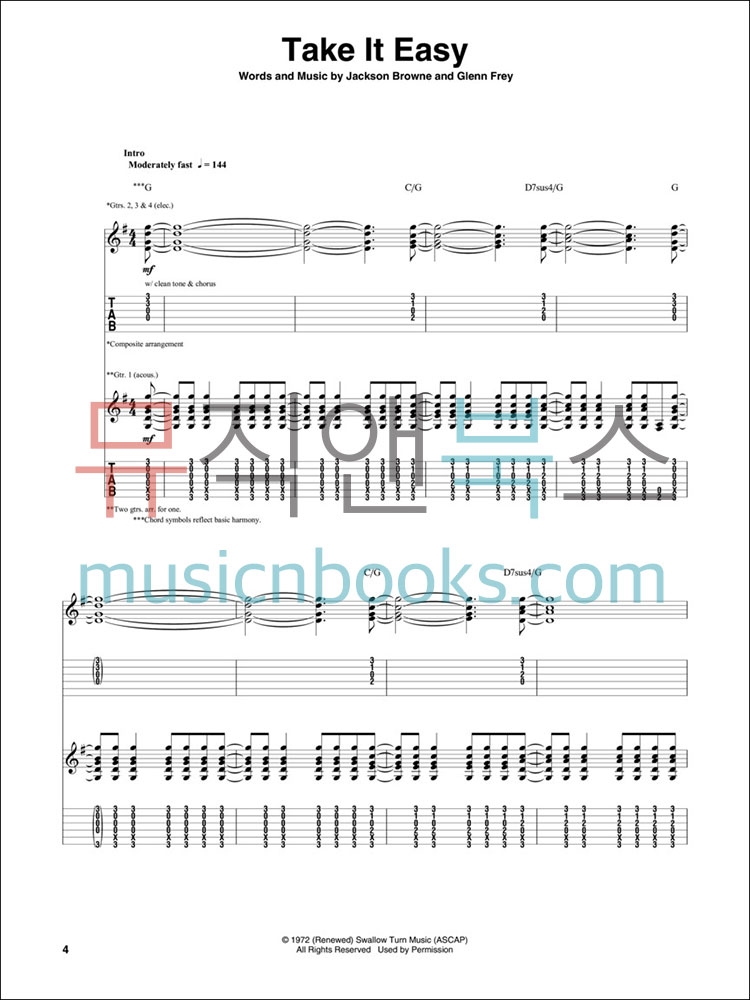 이글스 베스트 기타 타브 악보 The Very Best Of Eagles [00278632] Hal Leonard 할 레오나드