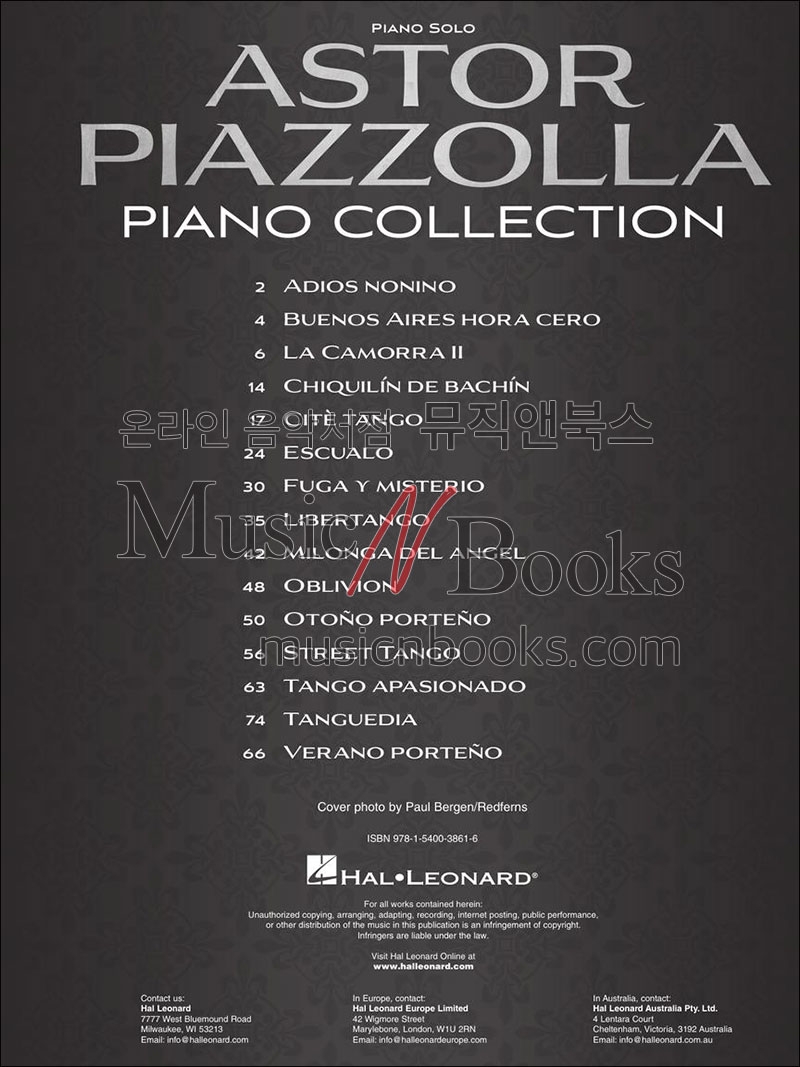 아스토르 피아졸라 피아노 솔로 악보 Astor Piazzolla Piano Collection [00285510]