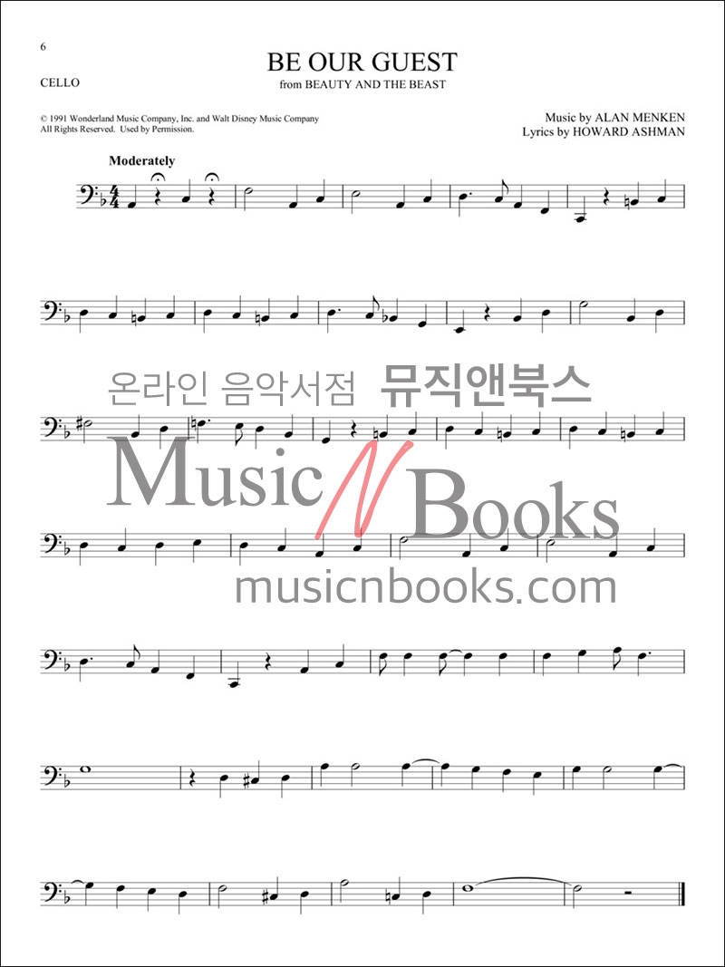 101개의 디즈니 첼로 악보 101 Disney Songs for Cello [00244126]