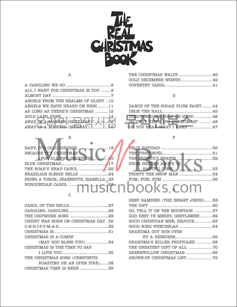 The Real Christmas Book리얼북 크리스마스 캐롤 버전[00240306]