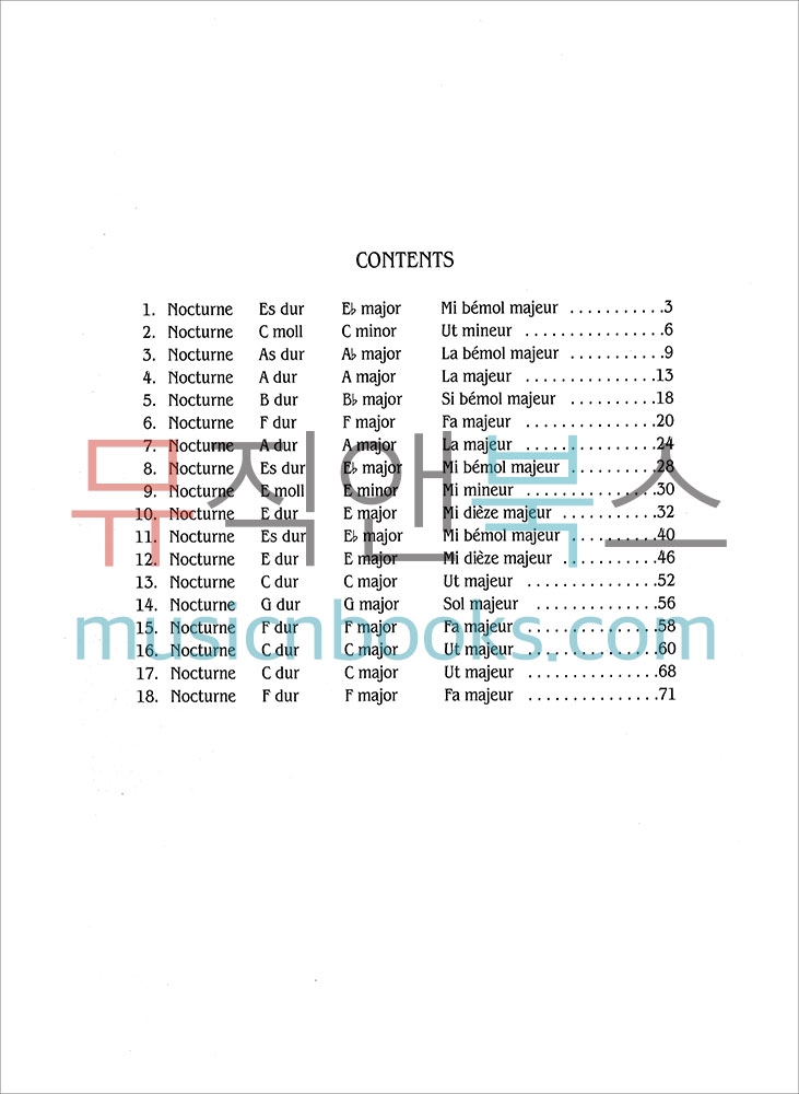 필드 18개의 녹턴 피아노 악보 [00-K02214] Kalmus