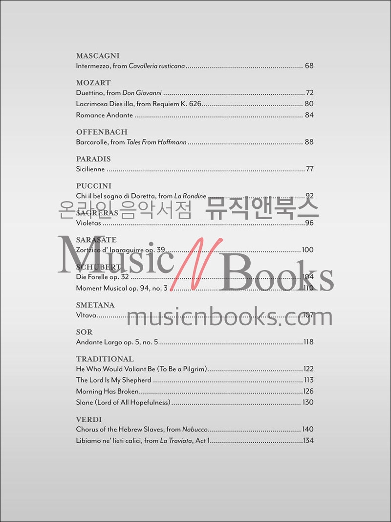 Masterful Arrangements For Classical Guitar클래식 기타 선곡집 타브 악보 온라인 음원 포함 (브리짓 머미키데스 Bridget Mermikides)[00379179]