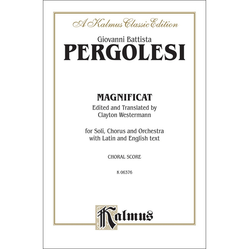 Pergolesi - Magnificat페르골레시 - 마니피카트 (성모의 찬가) 성악 코랄 SATB 악보[00-K06376]