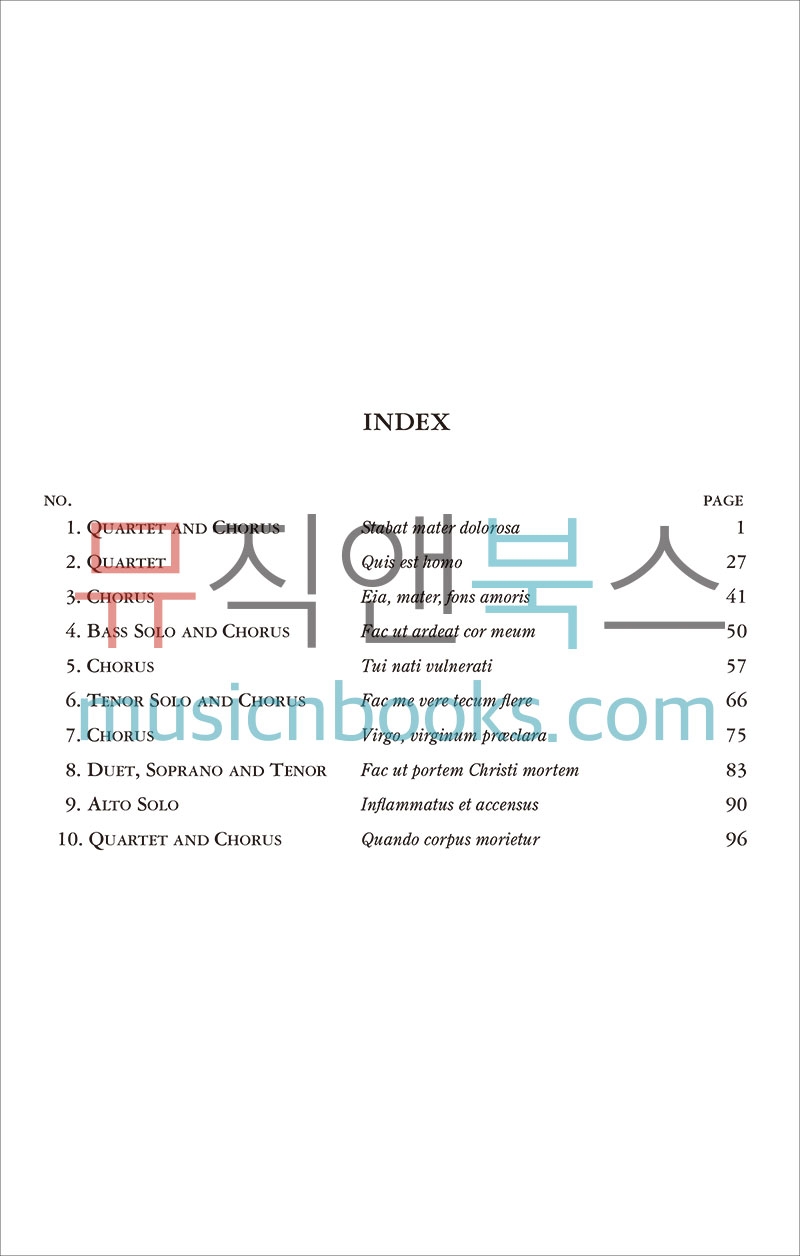 드보르작 스타바트 마테르 (성모의 슬픔) op 58 성악 코랄 SATB 악보 [00-K06162]