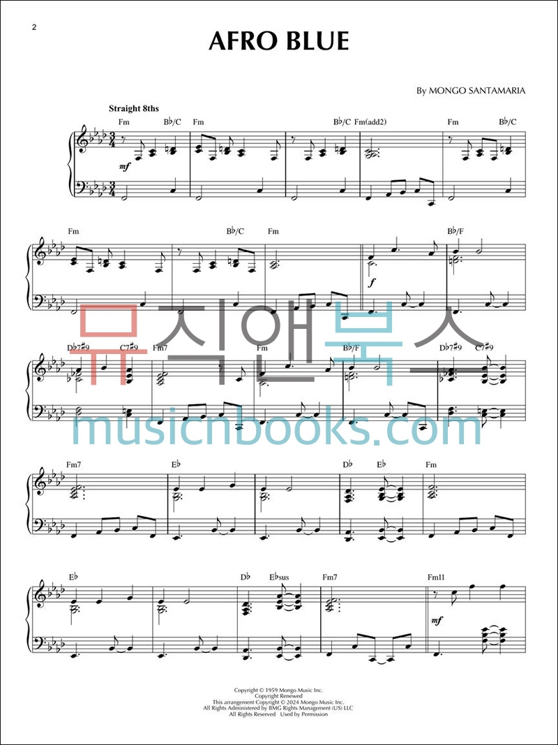 아프로큐반 재즈 피아노 솔로 악보 Afro-Cuban Jazz Piano Solos [01302347]