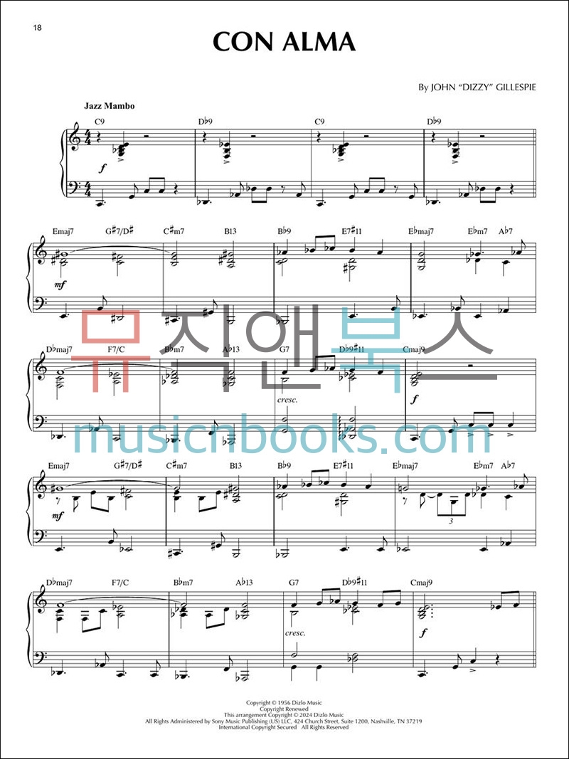 아프로큐반 재즈 피아노 솔로 악보 Afro-Cuban Jazz Piano Solos [01302347]