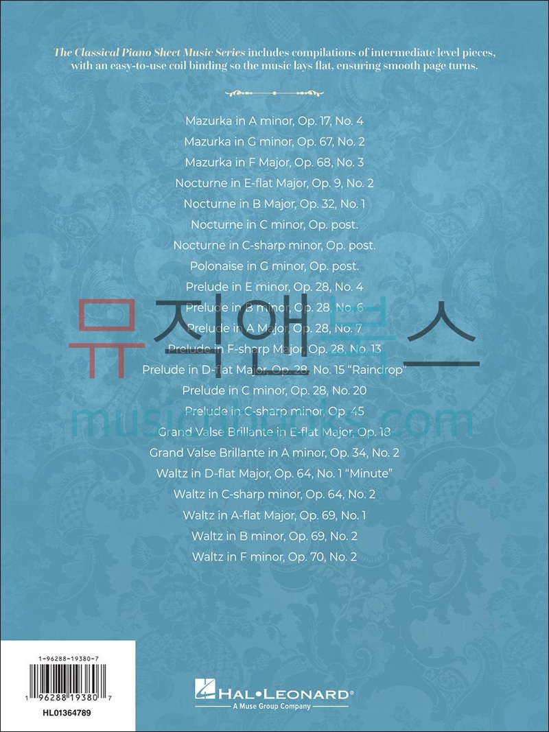 중급 피아노를 위한 쇼팽 선곡집 악보 Intermediate Chopin Favorites [01364789]