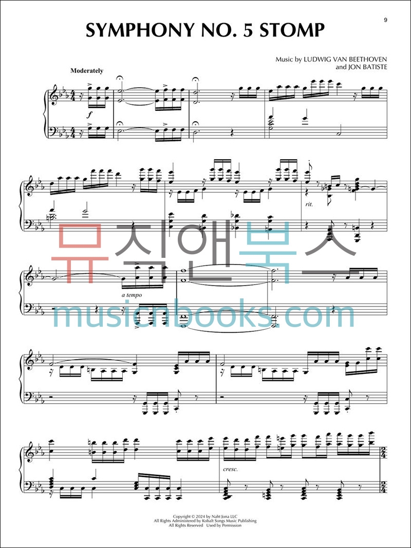 존 바티스트 베토벤 블루스 피아노 악보 Jon Batiste - Beethoven Blues [01773089]