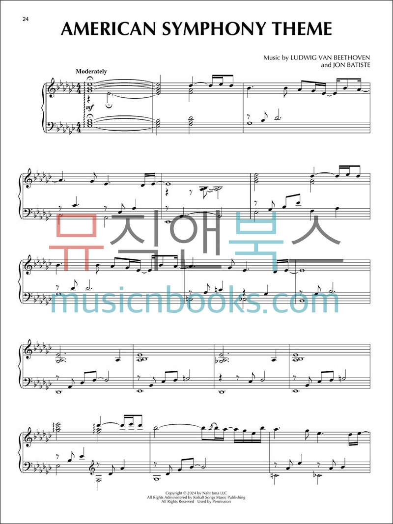 존 바티스트 베토벤 블루스 피아노 악보 Jon Batiste - Beethoven Blues [01773089]