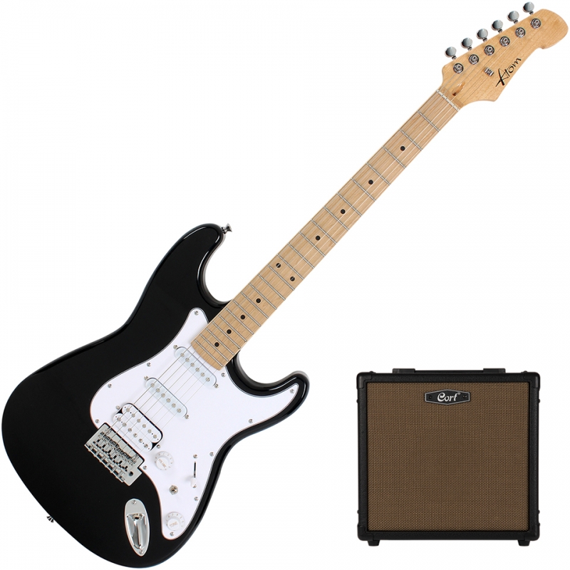 아톰 기타 + 콜트 앰프 뉴비팩 Atom S1 + Cort CM15G (BK/M) 아톰 기타 + 콜트 앰프 뉴비팩 Atom S1 + Cort CM15G (BK/M)