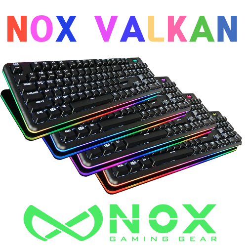 NOX녹스 추천 게이밍키보드 발칸기계식 블랙 측면전체 RGB LED