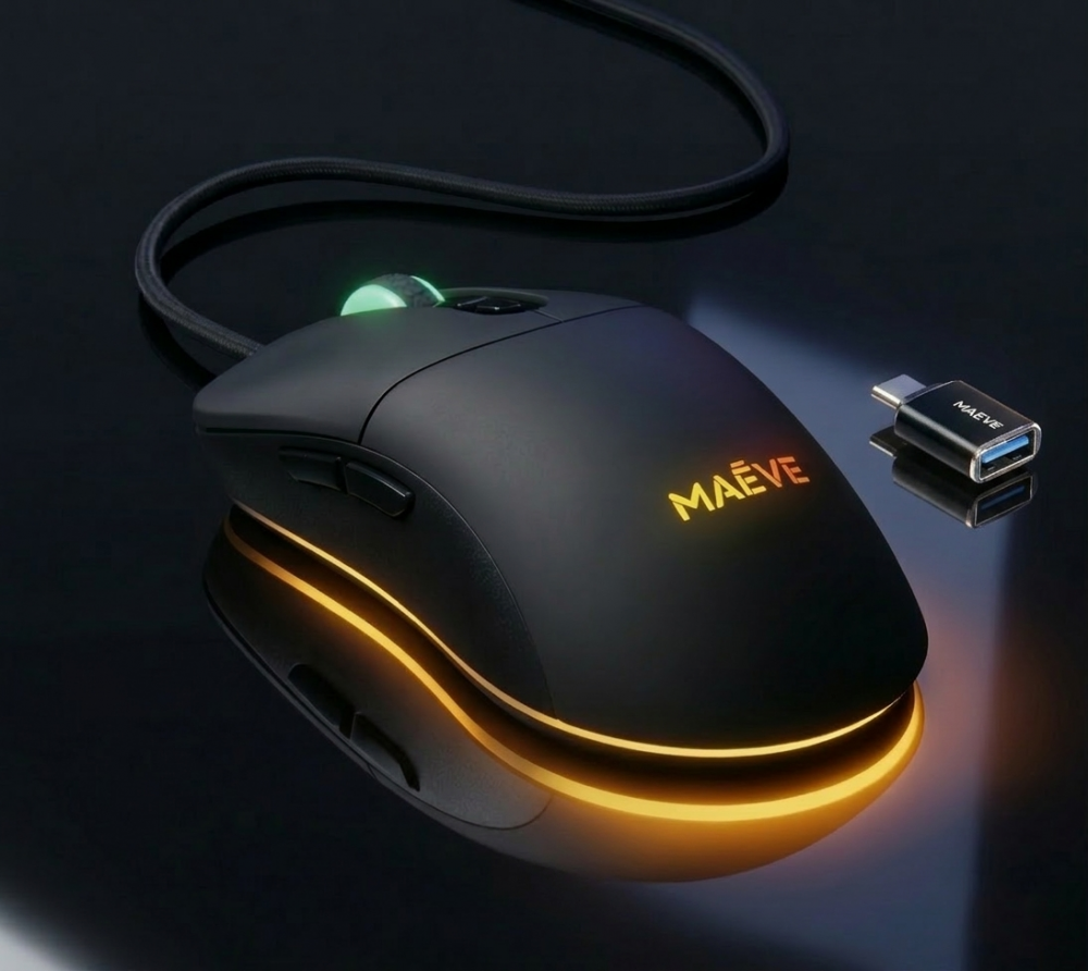메이브 저소음 게이밍 마우스 C타입변환 MV-M1