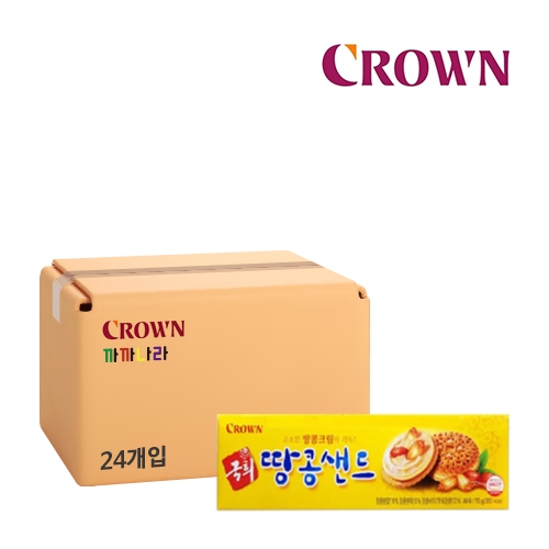 크라운 국희 땅콩샌드 70g x 24개 (박스판매)