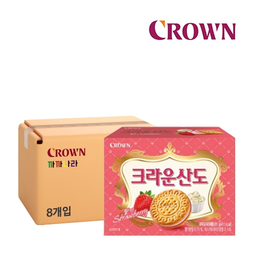크라운 크라운산도 딸기 323g (대용량) x 8개 (박스판매)