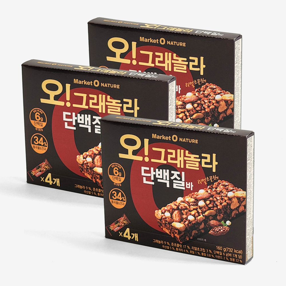 오리온 오그래놀라 단백질바 160g x 3개