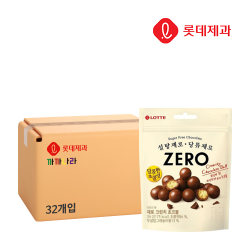 롯데 제로 크런치 초코볼 34g x 32개 (박스판매)