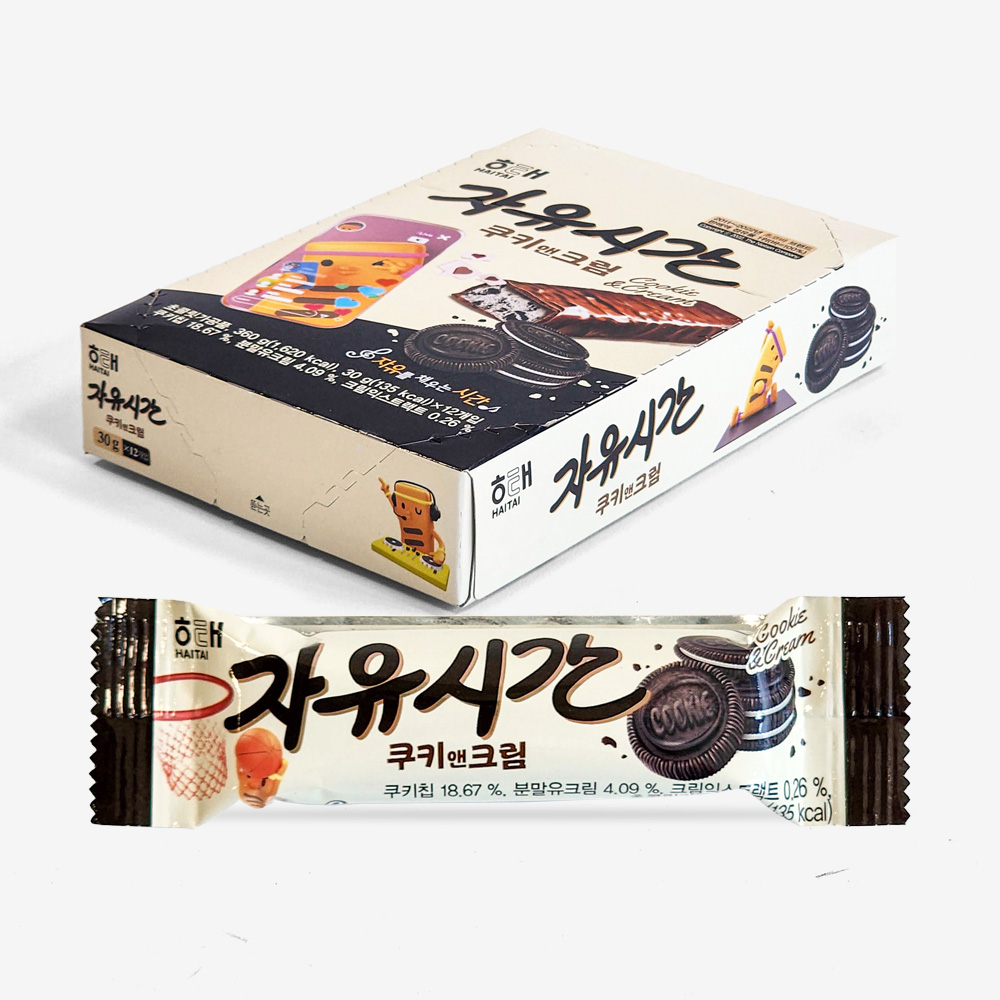 해태 자유시간 쿠키앤크림 30g x 12개 (볼판매)