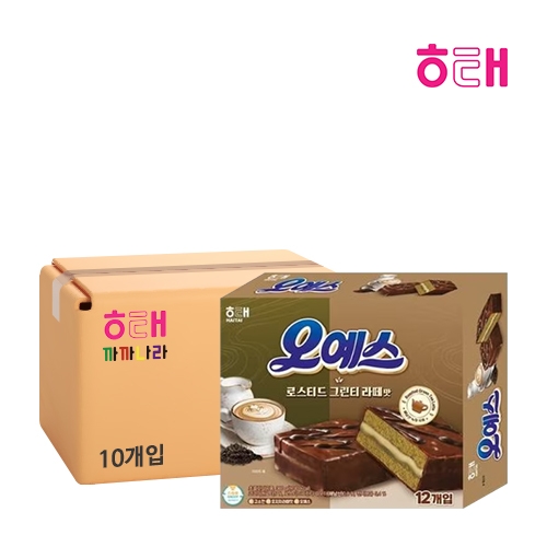 해태 오예스 로스티드 그린티라떼맛 360g x 10개 (박스판매)