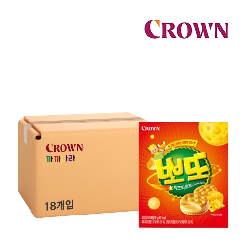 크라운 뽀또 치즈타르트 92g x 18개 (박스판매)