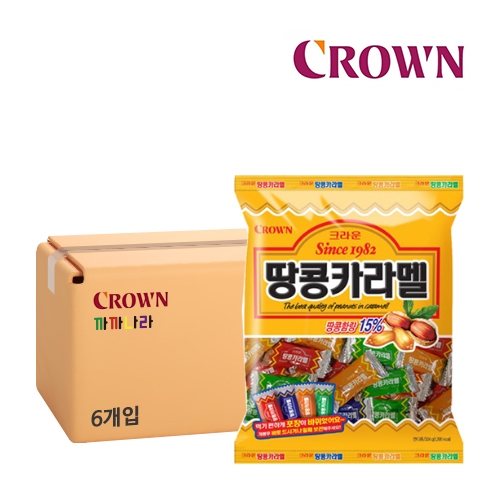 크라운 땅콩카라멜 324g(대용량) x 6개 (박스판매)