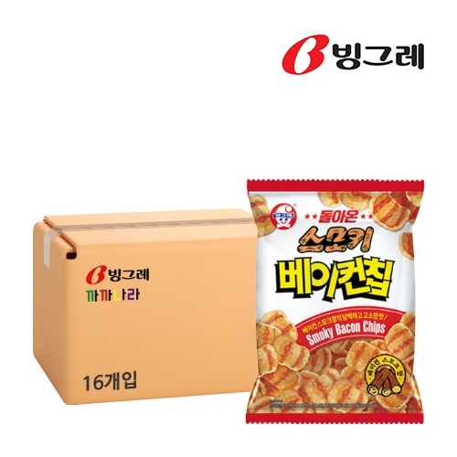 빙그레 돌아온 스모키베이컨칩 70g x 16개 (박스판매)