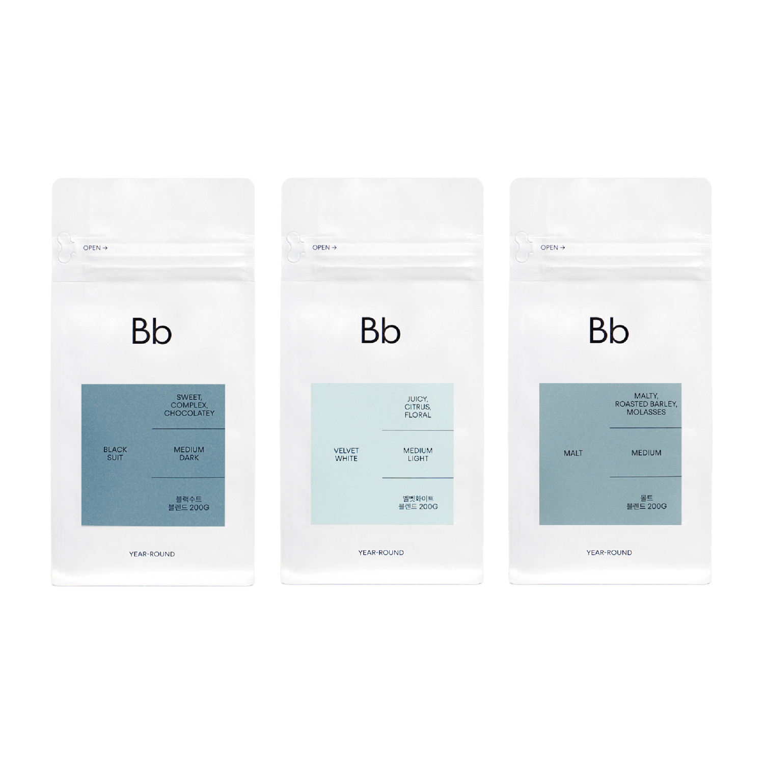 블렌드 커피 3종 (각 200g x3)