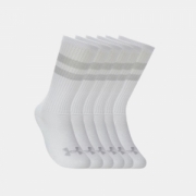 언더아머 1387058 100 UA 에센셜 크루 삭스 6켤레 (화이트)