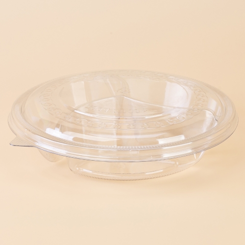 샐러드,찬용기195&Phi;(3칸) (DS-377) 투명