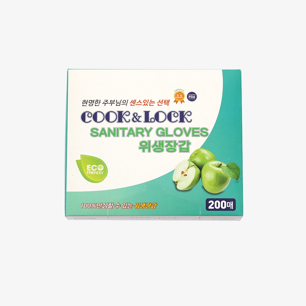 쿡앤락 위생장갑(200매)HDPE
