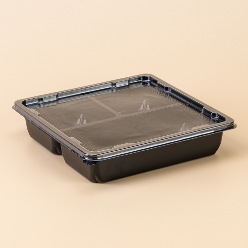 정사각 반찬/샐러드 3칸(DS-404)검정