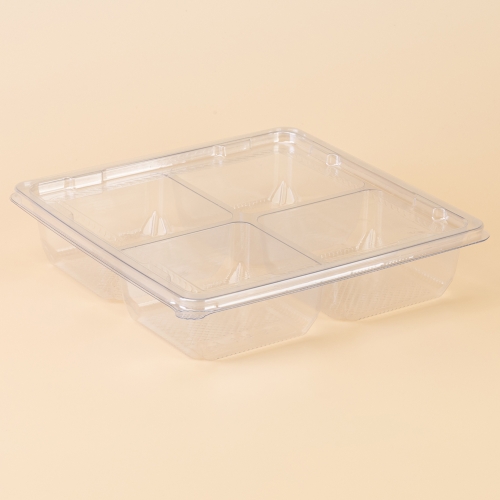 정사각 반찬/샐러드 4칸(DS-405)투명
