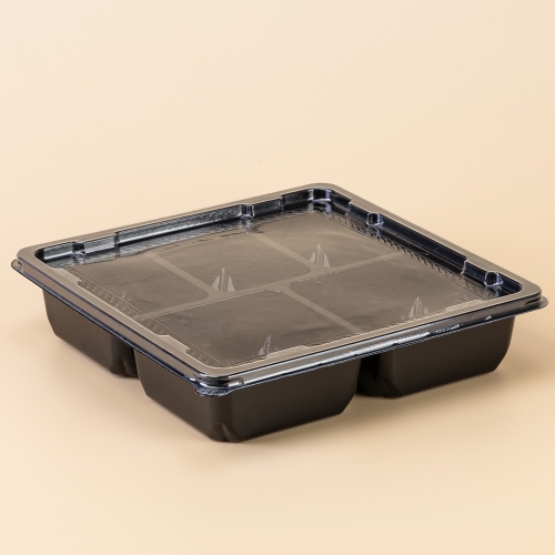 정사각 반찬/샐러드 5칸(DS-406)검정