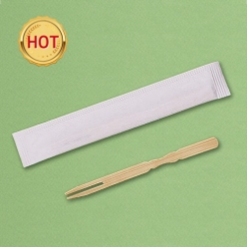 [KO] 대나무 두발포크 10cm -흰색 무지포장 (개별포장) 8000개