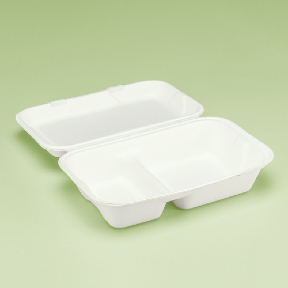 [KO] 9인치 2칸 일체형 도시락 백색