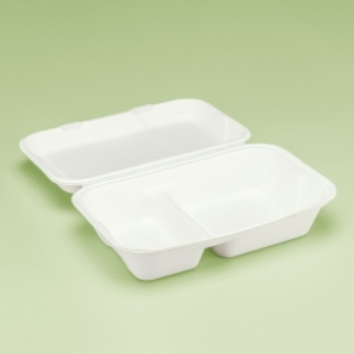 [KO] 9인치 2칸 일체형 도시락 백색