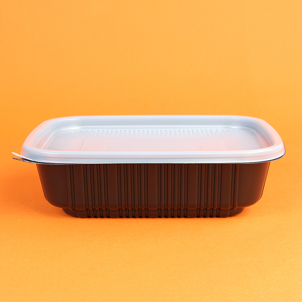 사각 찜용기 소 (검정/1.2L) 100개세트,사각찜용기,죽용기