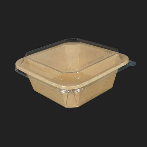 hc 크라프트 샌드위치 종이 펄프 샐러드 과일 디저트 팔각용기 ZF1200 세트 [용기+뚜껑]