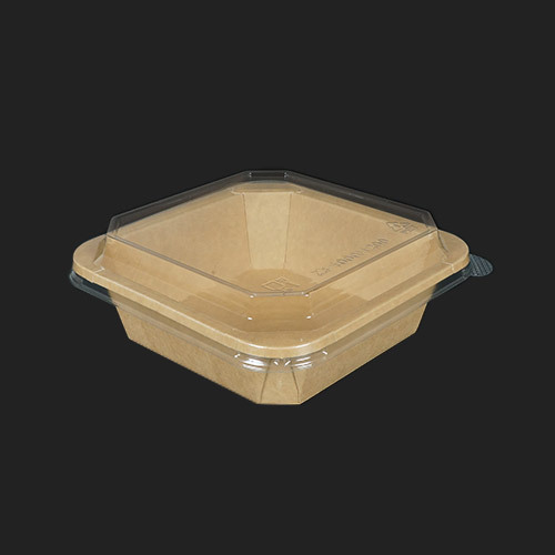 hc 크라프트 샌드위치 종이 펄프 샐러드 과일 디저트 팔각용기 ZF1000 세트 [용기+뚜껑]