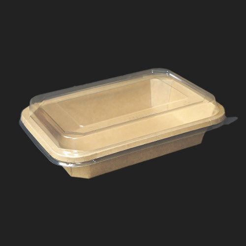 hc 크라프트 직사각 샌드위치 종이 펄프 샐러드 과일 디저트 팔각용기 RS900 - 300개 세트 [용기+뚜껑]