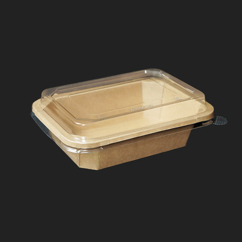 hc 크라프트 직사각 샌드위치 종이 펄프 샐러드 과일 디저트 팔각용기 RS700 - 300개 세트 [용기+뚜껑]