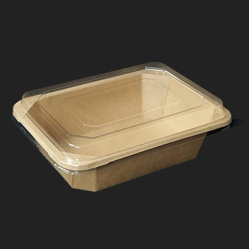 hc 크라프트 직사각 샌드위치 종이 펄프 샐러드 과일 디저트 팔각용기 RS1500 - 300개 세트 [용기+뚜껑]