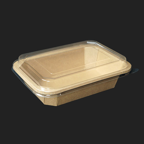 hc 크라프트 직사각 샌드위치 종이 펄프 샐러드 과일 디저트 팔각용기 RS1200 - 300개 세트 [용기+뚜껑]